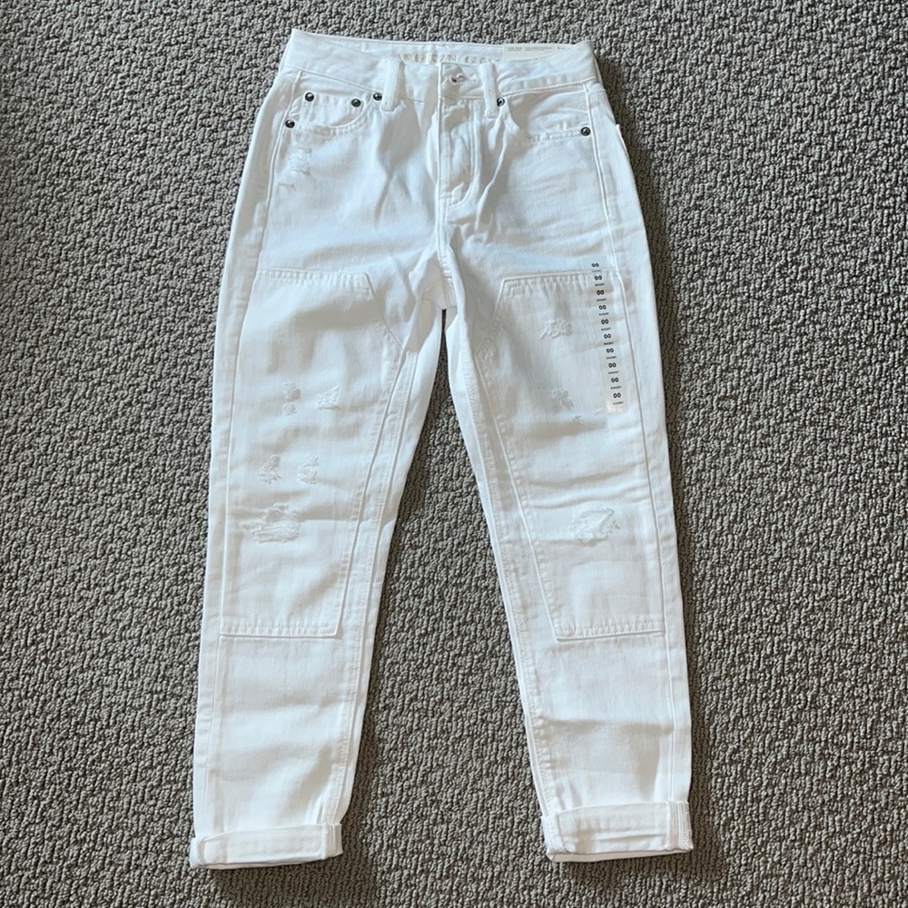 NWT - American Eagle Hi-Rise Tomgirl White Washed Pants